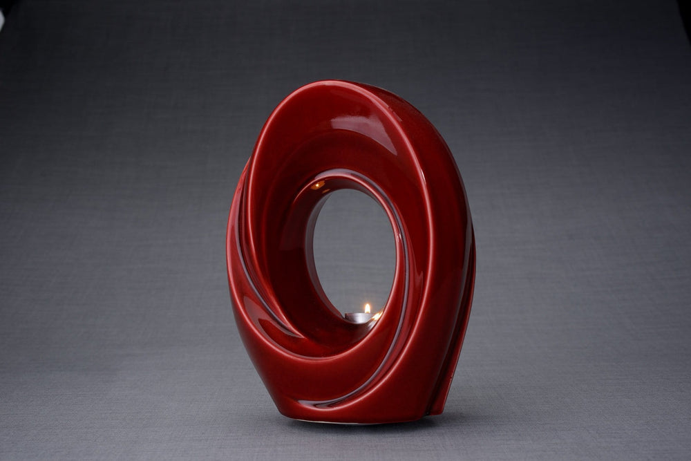 
                  
                    Urna de cremación para cenizas hecha a mano, tamaño grande/adulto, color rojo-Urnas de arte de Pulvis
                  
                
