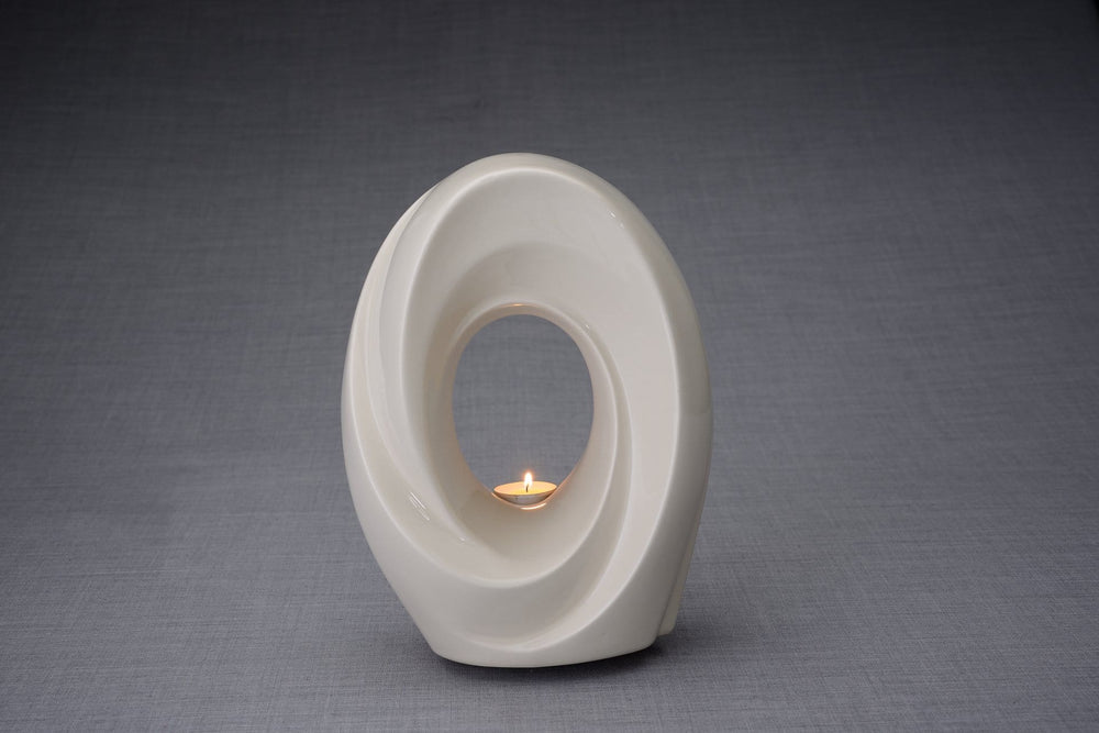 Urna de cremación para cenizas hecha a mano, tamaño grande/adulto, color transparente-Urnas de arte de Pulvis