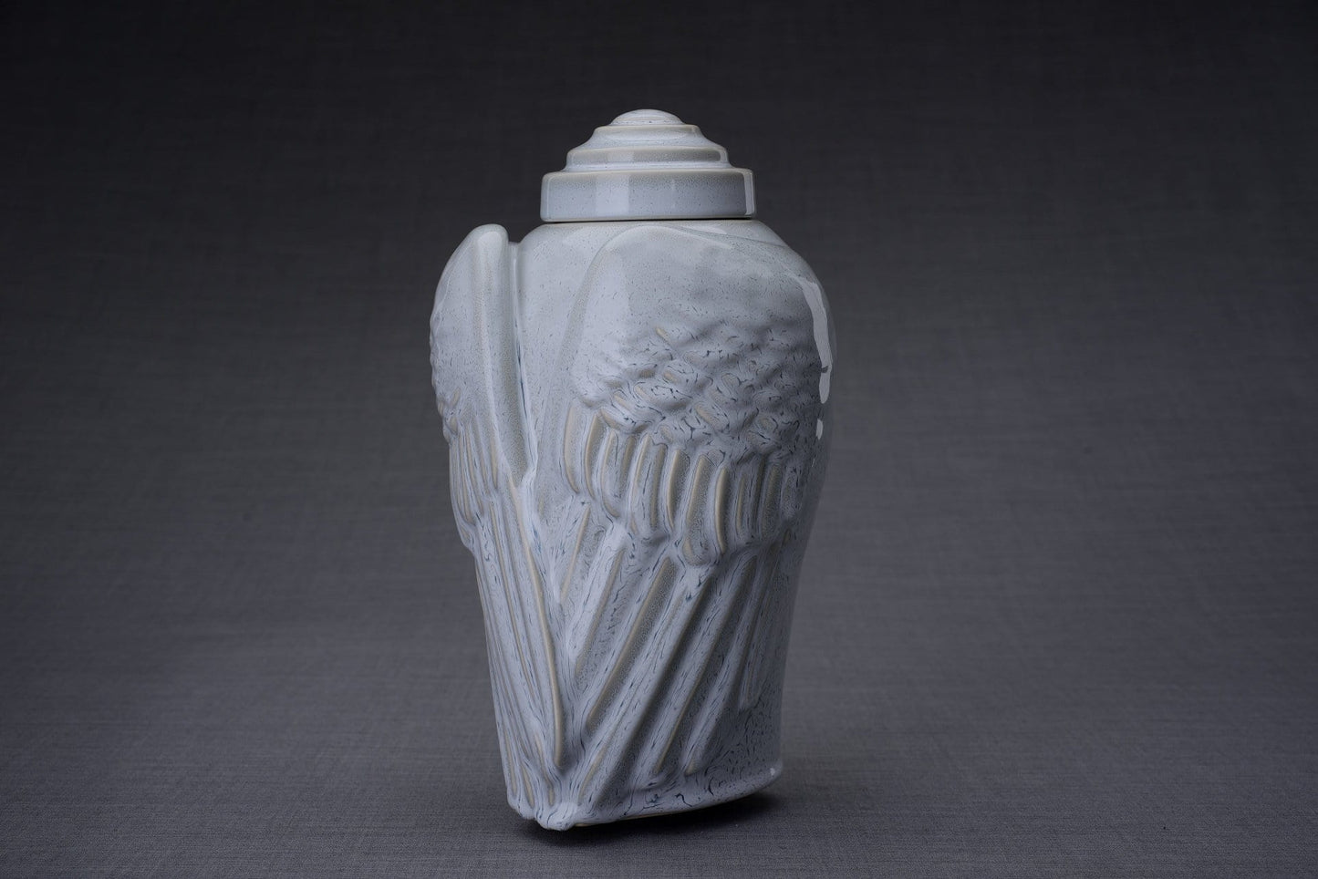 Urna de cremación para cenizas hecha a mano, tamaño grande/adulto, color gris mélange-Urnas de arte