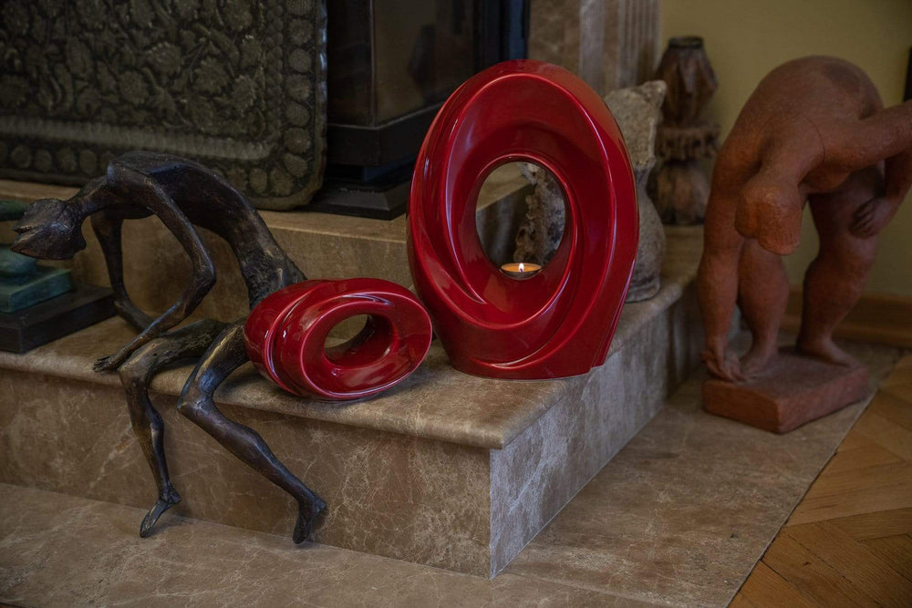 
                  
                    Urna de cerámica para cenizas - El Pasaje- set (color rojo con vela ) de Pulvis Art Urns 
                  
                
