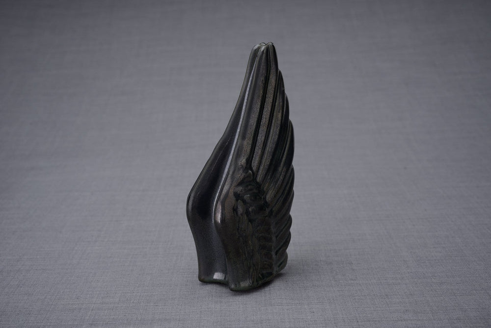 Urna de cremación hecha a mano para cenizas, color negro mélange-Urnas artísticas