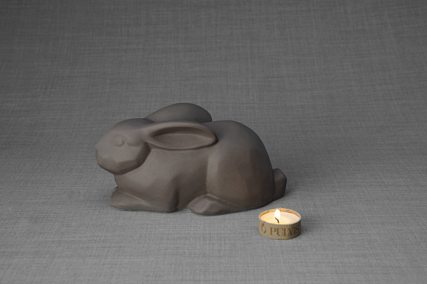 Pulvis Art Urns Pet Urn Rabbit Urn For Ashes -Grey Matte  | Ceramic Bunny Urn