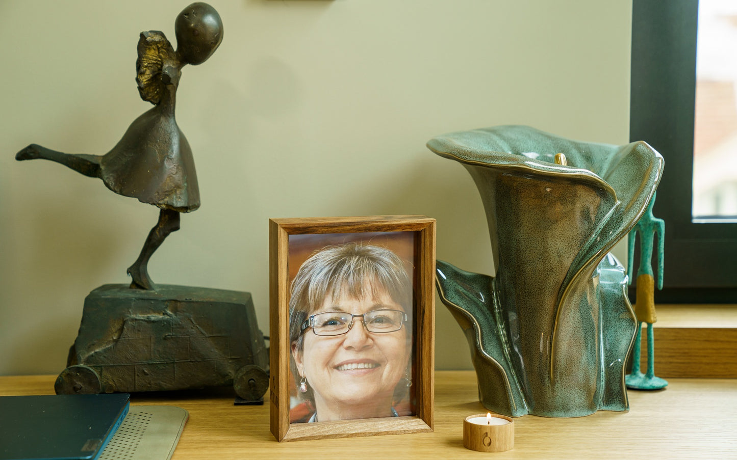 Memorial Accesories by Pulvis Art Urns - Memorial Photo Frame, Cremation Candleholders.