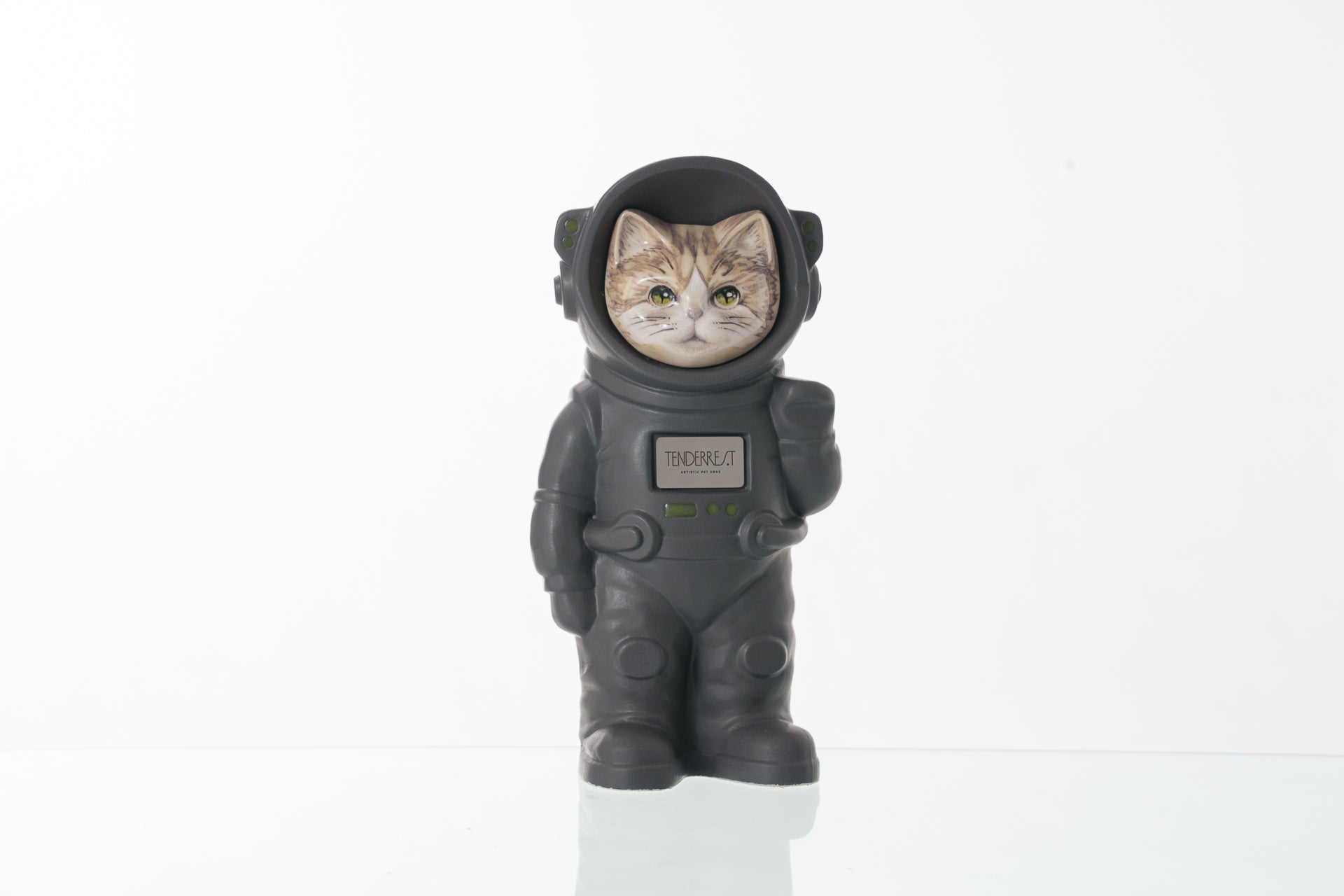 Handmade Customisable Cat Helios Cremation Urn. Handmade Astronaut Art Urn by TenderRest Gray Costume 