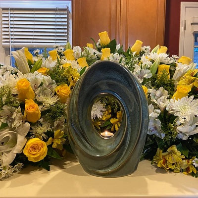 Handmade Art Urn for Ashes by Pulvis Art Urns. Customer Review Photo 5 stars.