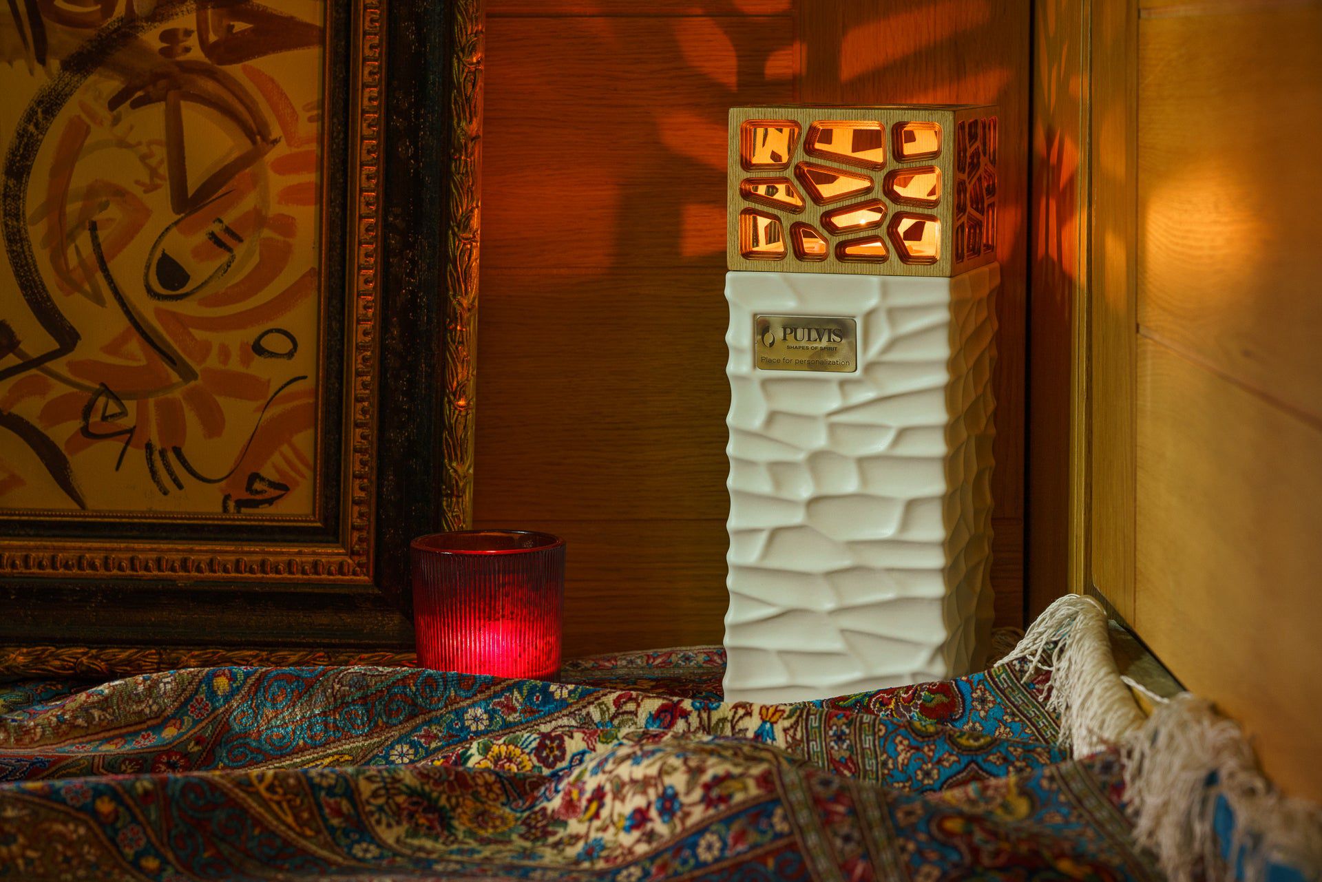 "Everlasting Flame" Cremation Urn for Ashes - White Matte | Ceramic Urn - Pulvis Art Urns