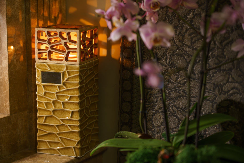 "Everlasting Flame" Cremation Urn for Ashes - Dark Sand | Ceramic Urn