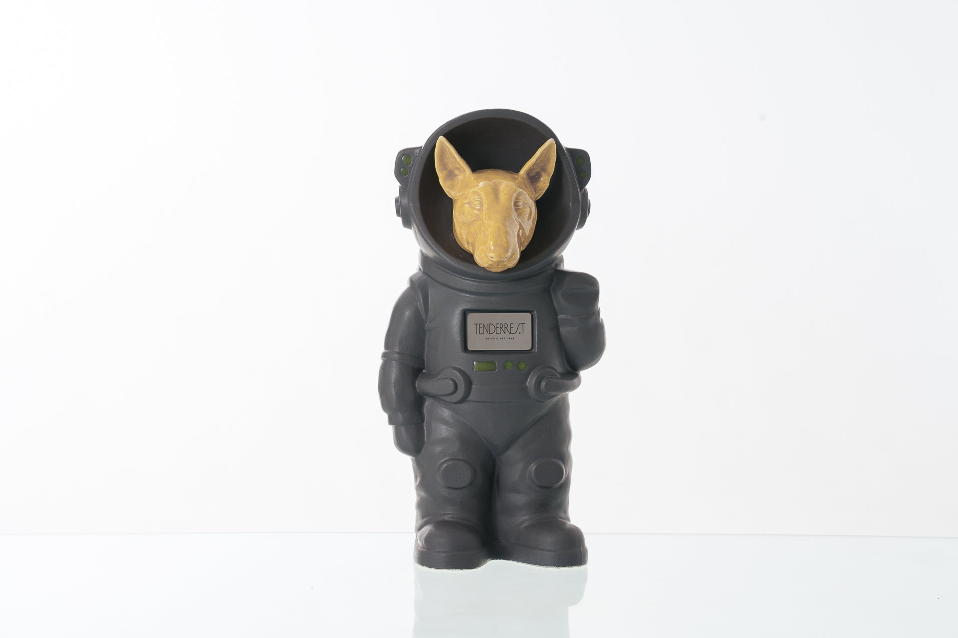 Urn for Ashes Astronaut Dog Bull Terrier. Handmade Customisable Dog Cremation Urn. Handmade Astronaut Art Urn. Keepsake for Ashes by TenderRest. Gray  Costume