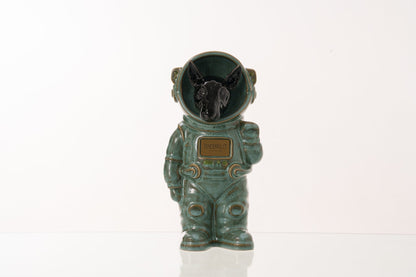 Urn for Ashes Astronaut Dog Bull Terrier. Handmade Customisable Dog Cremation Urn. Handmade Astronaut Art Urn. Keepsake for Ashes by TenderRest. Oily Green Melange