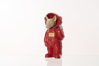 Urn for Ashes Astronaut Dog Bull Terrier. Handmade Customisable Dog Cremation Urn. Handmade Astronaut Art Urn. Keepsake for Ashes by TenderRest. Red