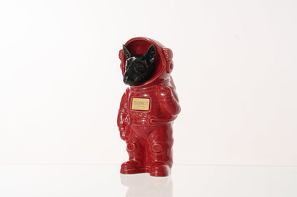 Urn for Ashes Astronaut Dog Bull Terrier. Handmade Customisable Dog Cremation Urn. Handmade Astronaut Art Urn. Keepsake for Ashes by TenderRest. Red