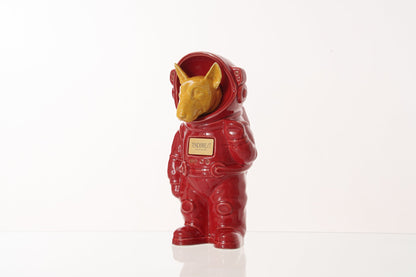 Urn for Ashes Astronaut Dog Bull Terrier. Handmade Customisable Dog Cremation Urn. Handmade Astronaut Art Urn. Keepsake for Ashes by TenderRest. Red