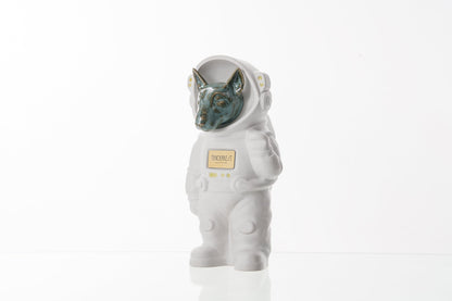 Urn for Ashes Astronaut Dog Bull Terrier. Handmade Customisable Dog Cremation Urn. Handmade Astronaut Art Urn. Keepsake for Ashes by TenderRest. White Costume