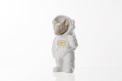 Urn for Ashes Astronaut Dog Bull Terrier. Handmade Customisable Dog Cremation Urn. Handmade Astronaut Art Urn. Keepsake for Ashes by TenderRest. White Costume