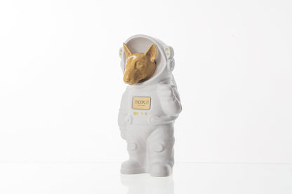 Urn for Ashes Astronaut Dog Bull Terrier. Handmade Customisable Dog Cremation Urn. Handmade Astronaut Art Urn. Keepsake for Ashes by TenderRest. White Costume