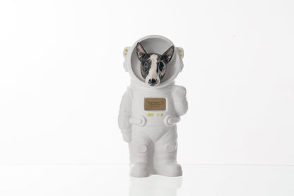 Urn for Ashes Astronaut Dog Bull Terrier. Handmade Customisable Dog Cremation Urn. Handmade Astronaut Art Urn. Keepsake for Ashes by TenderRest. White