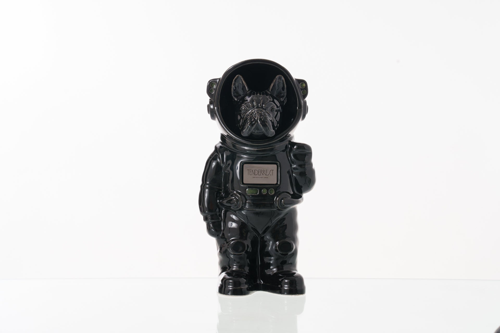 Urn for Ashes Astronaut Dog French Bulldog. Handmade Customisable Dog Cremation Urn. Handmade Astronaut Art Urn. Keepsake for Ashes by TenderRest. Black Costume