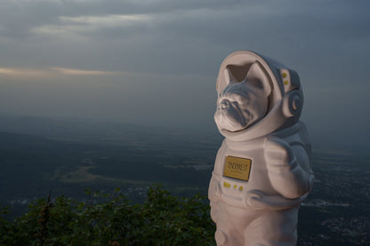 Urn for Ashes Astronaut Dog French Bulldog. Handmade Customisable Dog Cremation Urn. Handmade Astronaut Art Urn. Keepsake for Ashes by TenderRest. White Costume