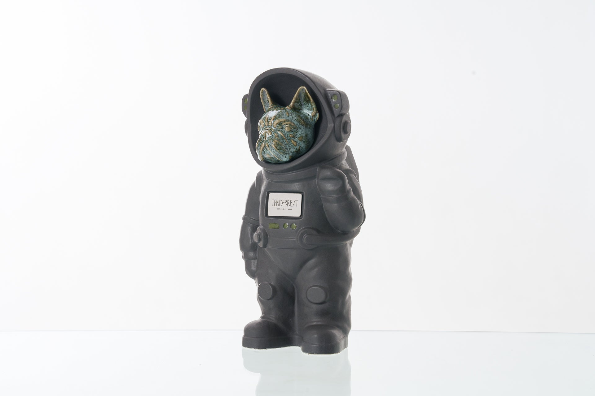 Urn for Ashes Astronaut Dog French Bulldog. Handmade Customisable Dog Cremation Urn. Handmade Astronaut Art Urn. Keepsake for Ashes by TenderRest. Grey Costume