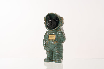 Urn for Ashes Astronaut Dog French Bulldog. Handmade Customisable Dog Cremation Urn. Handmade Astronaut Art Urn. Keepsake for Ashes by TenderRest. Oily Green Melange
