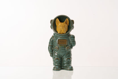 Urn for Ashes Astronaut Dog French Bulldog. Handmade Customisable Dog Cremation Urn. Handmade Astronaut Art Urn. Keepsake for Ashes by TenderRest. Oily Green Melange