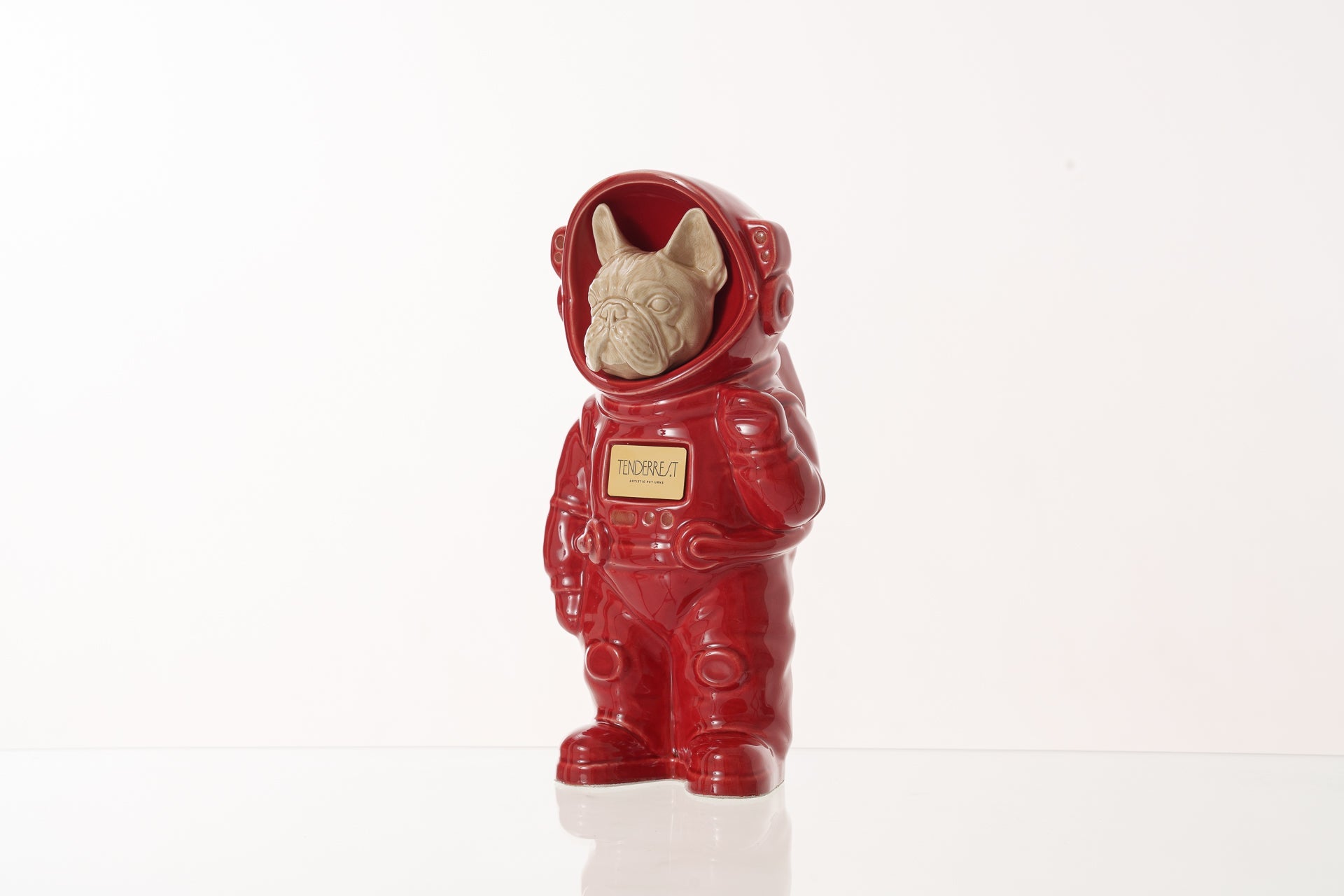Urn for Ashes Astronaut Dog French Bulldog. Handmade Customisable Dog Cremation Urn. Handmade Astronaut Art Urn. Keepsake for Ashes by TenderRest. REd Costume