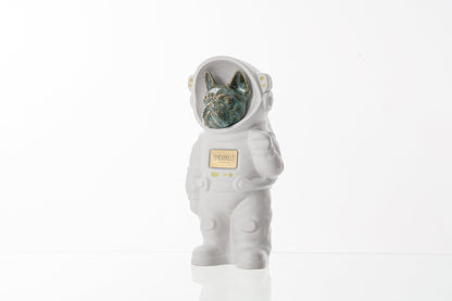 Urn for Ashes Astronaut Dog French Bulldog. Handmade Customisable Dog Cremation Urn. Handmade Astronaut Art Urn. Keepsake for Ashes by TenderRest. White Costume