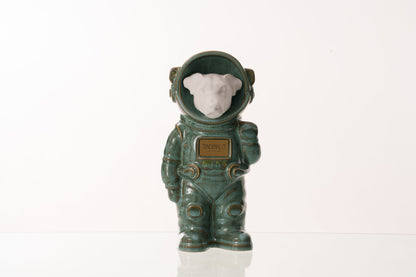 Urn for Ashes Astronaut Jack Russel . Handmade Customisable Dog Cremation Urn. Handmade Astronaut Art Urn. Keepsake for Ashes by TenderRest. Oily Green Melange