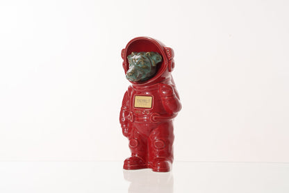 Urn for Ashes Astronaut Dog Jack  Russel. Handmade Customisable Dog Cremation Urn. Handmade Astronaut Art Urn. Keepsake for Ashes by TenderRest. Red Costume