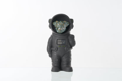 Urn for Ashes Astronaut Jack Russel . Handmade Customisable Dog Cremation Urn. Handmade Astronaut Art Urn. Keepsake for Ashes by TenderRest. Grey costume