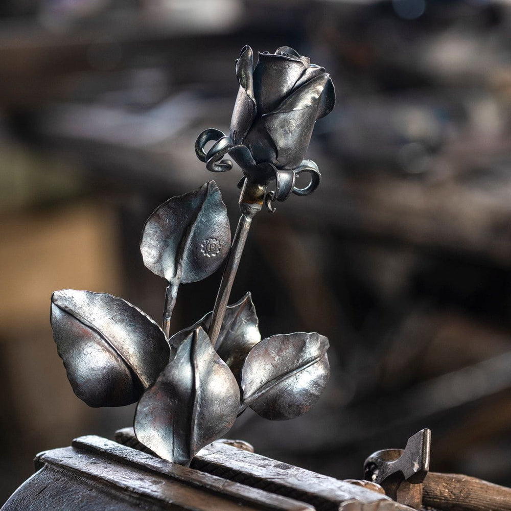 Iron Memorial acccessories by Pulvis Art Urns. Handmade Iron Memorial Flowers.