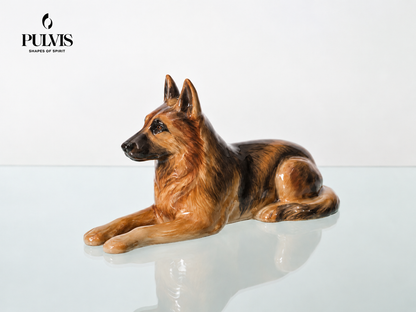 Pulvis Art Urns German Shepherd Custom Decorated Pet Urn - Handmade | Ceramic Pet Urn
