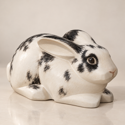 Hand Painted Ceramic Rabbit Urn - Handmade Ceramic Urn - Custom Pet Urn
