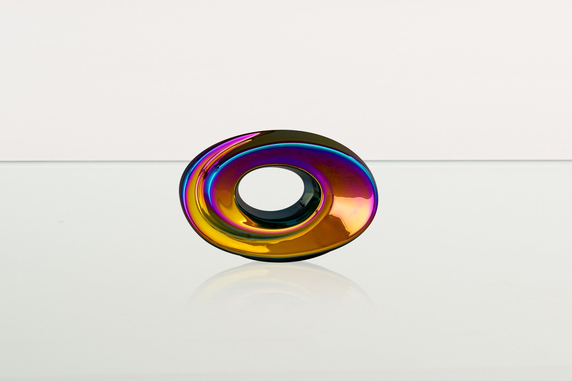 Handmade Cremation Keepsake Urn "The Passage" - Small Urn | Rainbow Chrome - Pulvis Art Urns