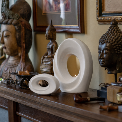 Handmade Cremation Urn for Ashes "The Passage" - Large Urn | White | Ceramic - Pulvis Art Urns
