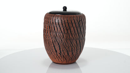 Urne funéraire « Echo » - Urne en céramique imprimée en 3D | Bleu chiné | Grande