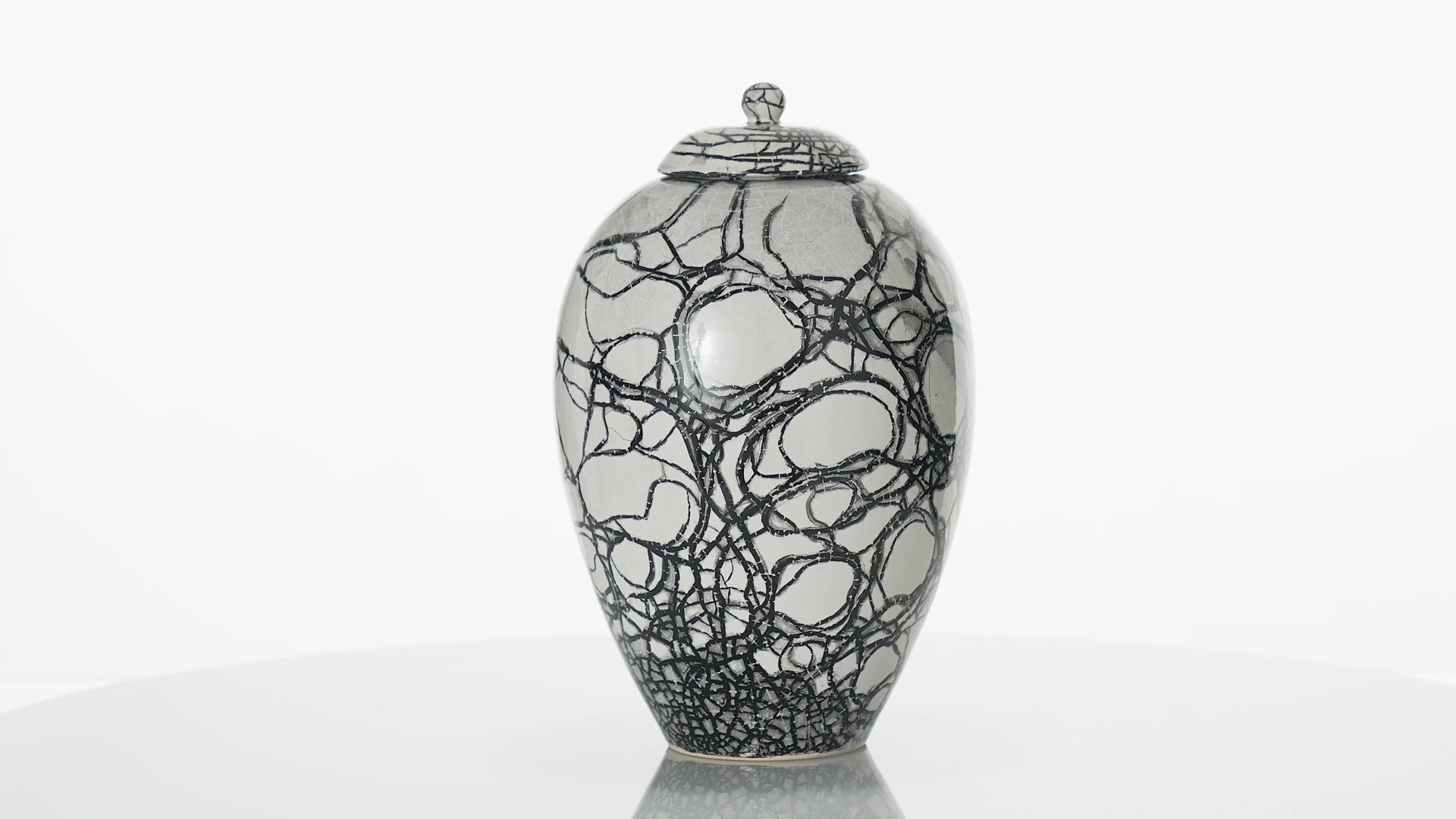 Urne funéraire « Memory » en poterie - Grande | Mélange bleu | Céramique