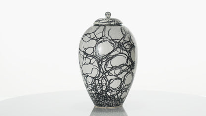 Urne funéraire « Memory » en poterie - Grande | Mélange bleu | Céramique