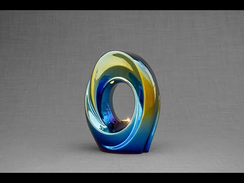 Pulvis Art Urns Adult Size Urn Exclusive Cremation Urn for Ashes "The Passage" - Large | Rainbow Chrome