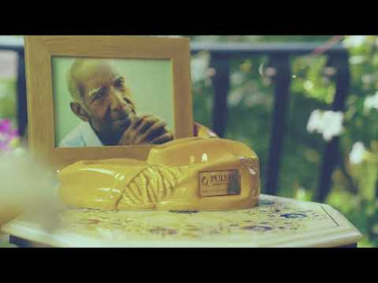 Cremation Urn "Cozy" - Oily Green Melange | Ceramic Picture Frame Urn