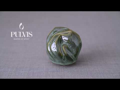 
                  
                    Load and play video in Gallery viewer, Cremation Keepsake Urn &amp;quot;Precious&amp;quot; - Small | Oily Green Melange | Ceramic
                  
                