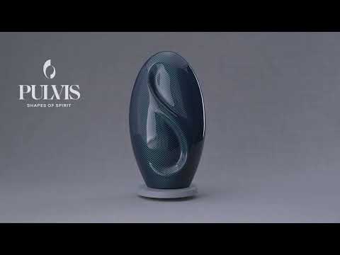 Carbon Fiber Cremation Urn "Eternity" - Twill Weave Carbon | Blue