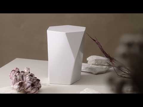 Handmade Urn "Crystal" - Stainless Steel | Cream Matte