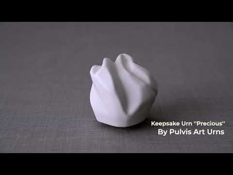 
                  
                    Load and play video in Gallery viewer, Cremation Keepsake Urn &amp;quot;Precious&amp;quot; - Small | White Matte | Ceramic
                  
                