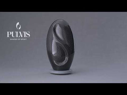 Carbon Fiber Cremation Urn "Eternity" - Forged Carbon | Black | LED Candle