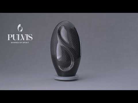 Carbon Fiber Cremation Urn "Eternity" - Forged Carbon | Black | LED Candle
