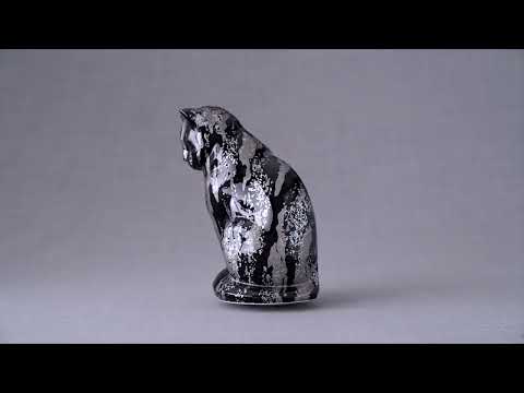 HydroGraphics Pet Urn "Neko" | Spotted Light | Ceramic | Hydro Dipping