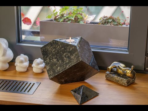 Carbon Fiber Cremation Urn "Abstract" - Forged Carbon Urn