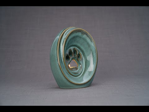 Pulvis Art Urns Pet Urn Paw Pet Urn for Ashes - Blue Melange | Ceramic | Handmade