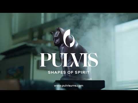 Pulvis Art Urns Pet Urn Cast Bronze Cat Urn "At Rest" | Dark Matte Patina | Cast Bronze